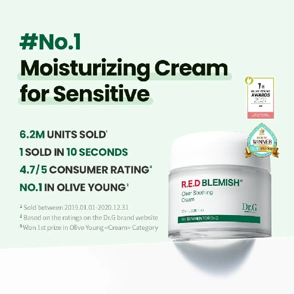 Dr.G Red Blemish Clear Soothing Cream 70ml/គ្រីមលាបមុខ
