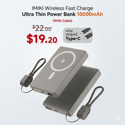 IMIKI Wireless Fast Charge Ultra Thin Power Bank 10000mAh