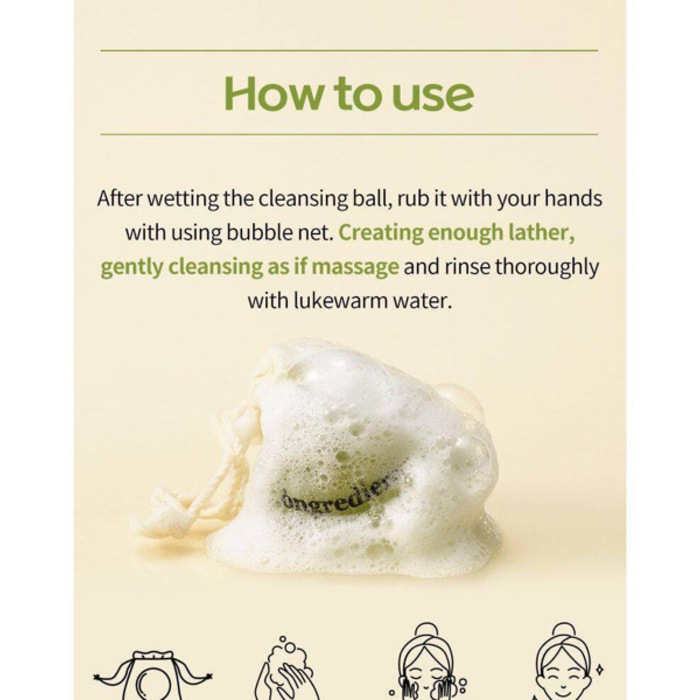 O'ngredients Jeju Green Tea Cleaning Ball