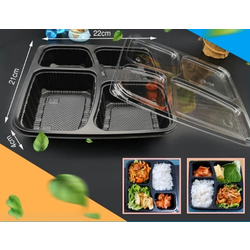 4 Trays Rice Box HT26 (50PCS) - Black