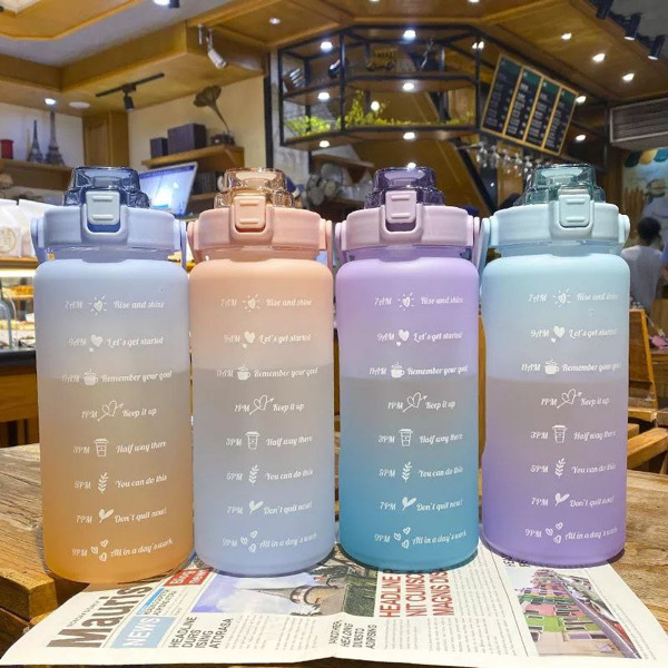 2L Water Bottle with Straw
