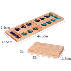 Wooden Mancala Folding Board 13.5x22cm Wood