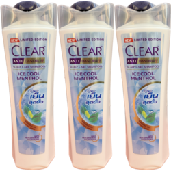 Clear Ice Cool Menthol Women Shampoo - 3 Bottles 