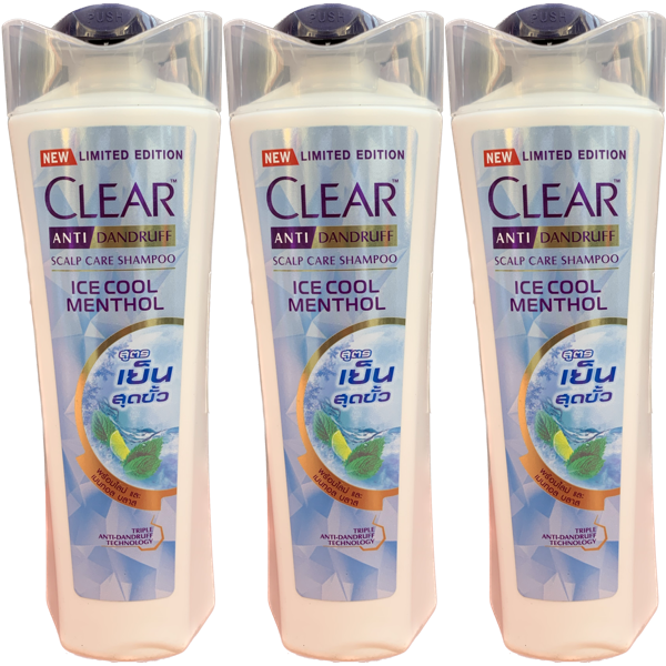 Clear Ice Cool Menthol Women Shampoo - 3 Bottles 