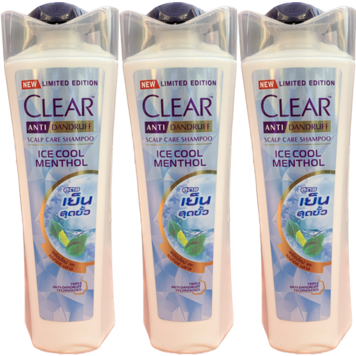 Clear Ice Cool Menthol Women Shampoo - 3 Bottles 