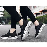  Light Running Shoes Men Breathable Sneakers Walking Jogging Trainers Shoes - Black