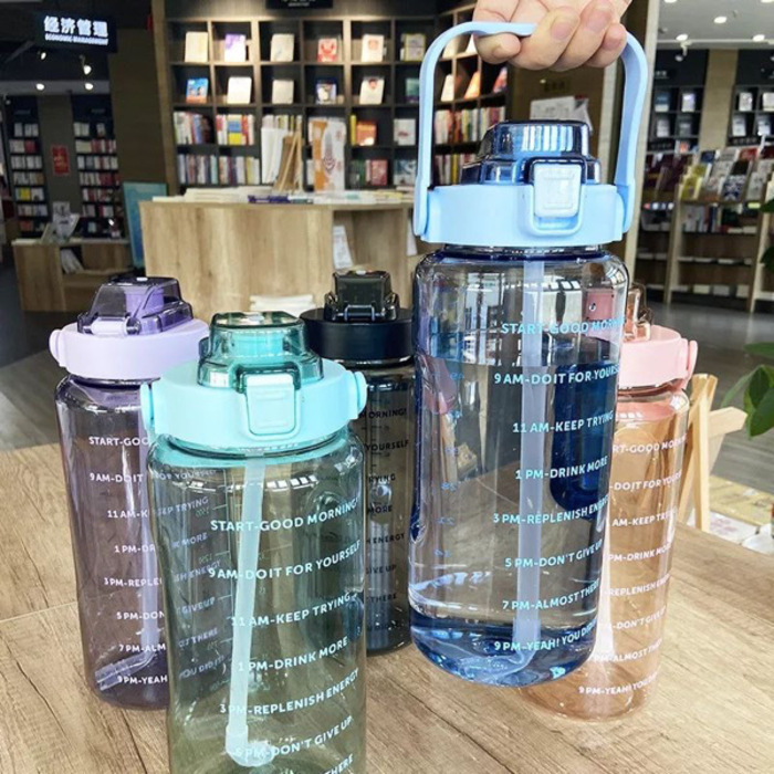 2L Water Bottle with Straw