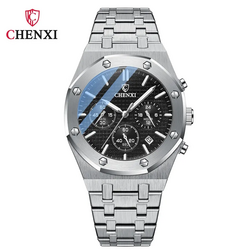 CHENXI Men Watch Silver Black