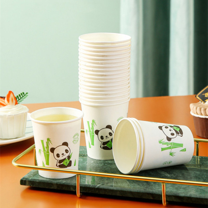50PCS Bamboo Fiber Panda 235ml Paper Cup 