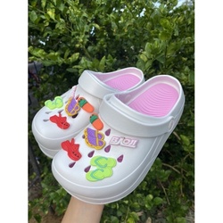 🇹🇭 Baoji Big Head Shoes Cute Patterns - White Pink