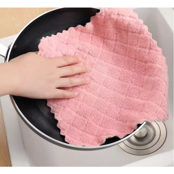 10PCS Microfiber Kitchen Towel Double-Layer 