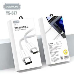 YESPLUS_YS-877#240W USB-C CHARGE CABLE 1M/WHITE/1pc