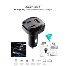 ACEFAST 66W (2C+A) Three Port Metal Car Charger