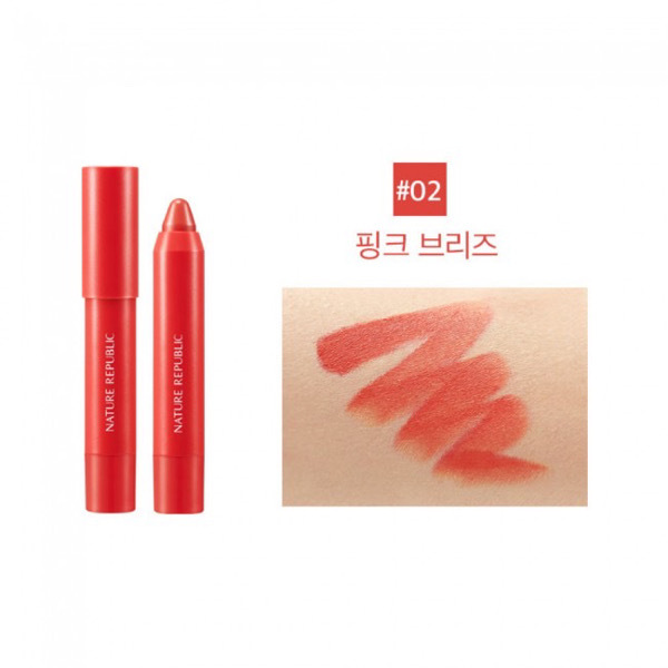 ក្រែមលាបមាត់ Nature Republic Eco Crayon Lip Velvet - 02 Pink Breeze