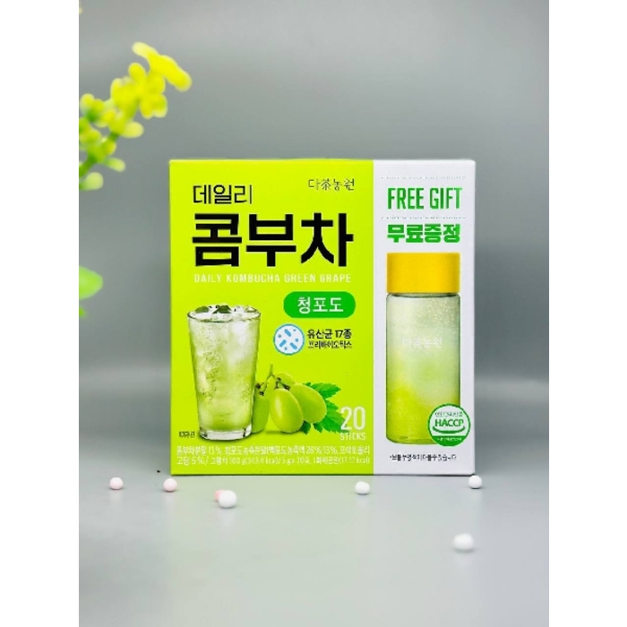 Daily Kombucha Green Grape 20 Sticks