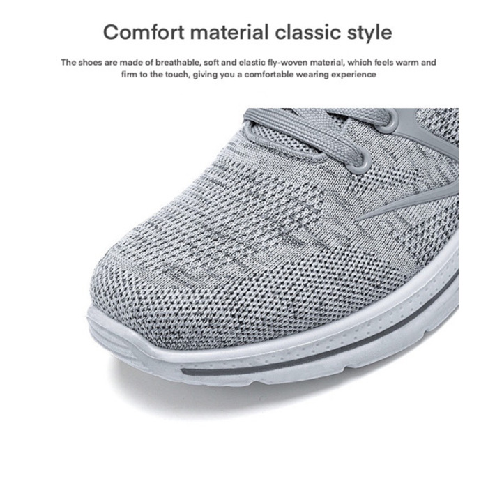 Light Running Shoes Men Breathable Sneakers Walking Jogging Trainers Shoes - Grey