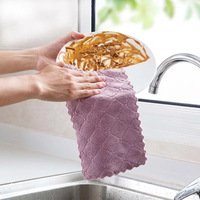 10PCS Microfiber Kitchen Towel Double-Layer 
