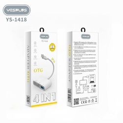 YESPLUS_YS-1418 4 IN 1 OTG+USB+TF+SD+CHARGER For iPhone/White/1pcs 