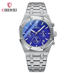CHENXI Men Watch Silver Blue