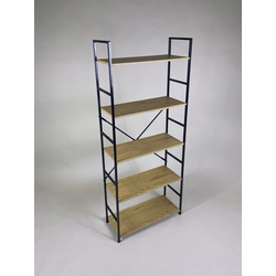 Metal Storage Rack w/Wooden Shelves 5-Tier