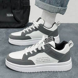Shoes for Men, Spring Flat Shoes, Waterproof Leather Surface, Trendy, Versatile, Simple, Casual