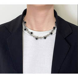 Black bead decor Necklace