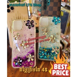iPhone 11 Pro Max Rhinestones with Glitter Gel
