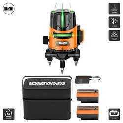 ឡាស៊ែរភ្លើង5 ប្រើថ្ម (K905) Line Laser Level 5line 2PCS 515NM 10MW