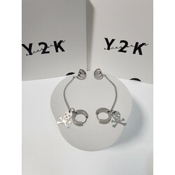 Silver Gothic Punk Hoop Earrings