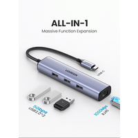 Ugreen USB-C to 3-port USB 3.0 Hub with Gigabit Ethernet Adapter 