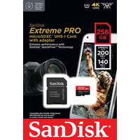 Sandisk Extreme Pro microSDXC UHS-I Card with adapter 256GB