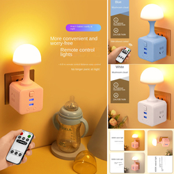 Power Strip Lamp Night 3 Socket 2 USB + Remote A6 (BC9364)