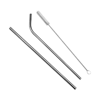 3in1 Straw Brush Set 21.5cm Stainless Steel