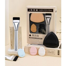 HAN FEN NI-Makeup brush and puff tools 7pcs (ឈុតជក់នឹងប៉ុងផាត់មុខ)