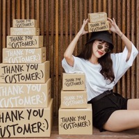 #T001 Thank You Customer Box Size 00 9x14x6cm - 1 Set (20PCS)