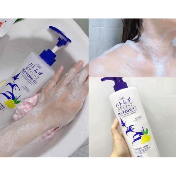 HATOMUGI Vitamin C Derivatives Lemon Extract Moisturizing & Washing Body Soap 800ml