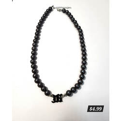 Pearl Elastic Choker-Black