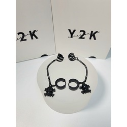 Black Gothic Punk Hoop Earrings