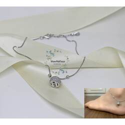 Silver Rhodium Plated Anklet 003