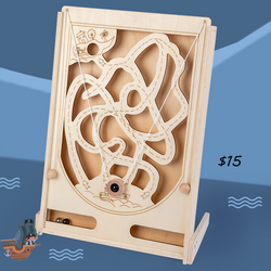 Pirate Marble Maze 45x31cm Wood