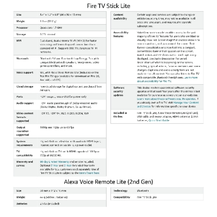 Fire TV Stick Lite