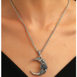 Silver Moon Pendant Necklace