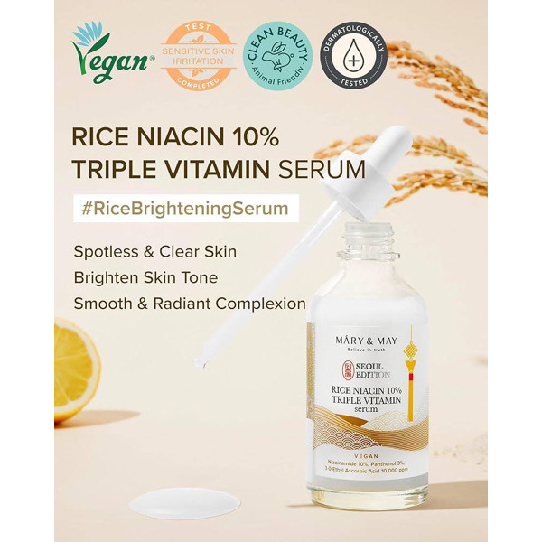 Mary&May vegan Rice Niacin 10% Triple vitamin serum 