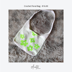 Handmade Crochet Floral Bag