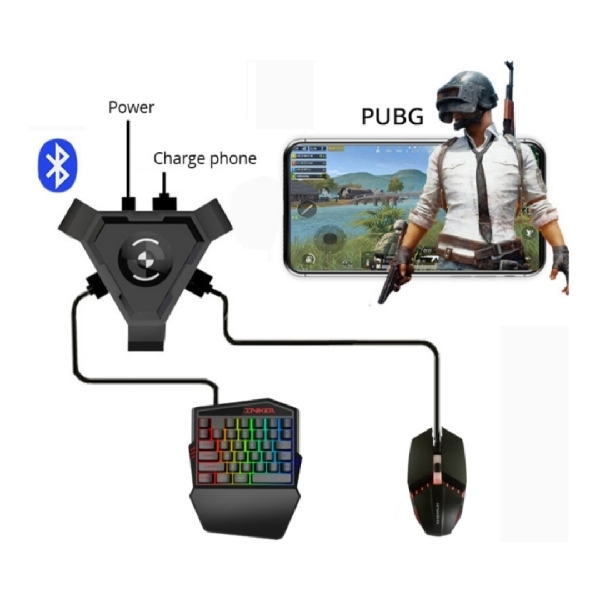 ឈុតដៃហ្គេមប្លូធូ(Keyboard+Mouse+Converter)