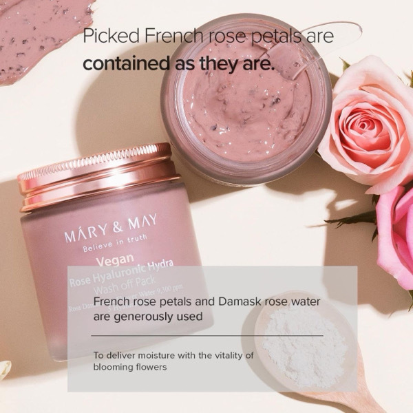 MARY&MAY Rose Hyaluronic Hydra Wash off Pack 