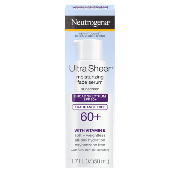 Neutrogena Ultra Sheer Moisturizing Face Serum Sunscreen SPF60+ with Vitamin E 50ml