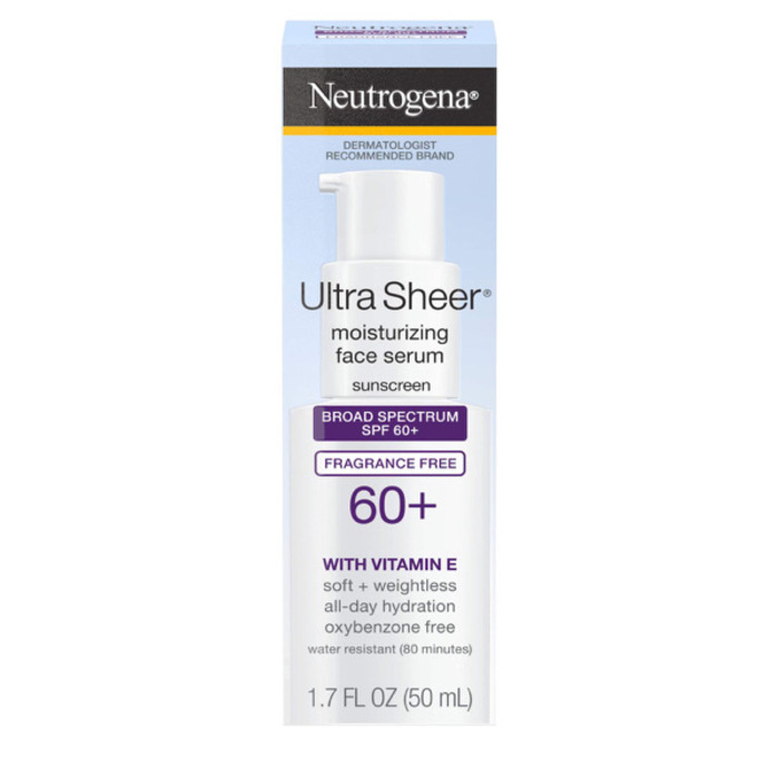Neutrogena Ultra Sheer Moisturizing Face Serum Sunscreen SPF60+ with Vitamin E 50ml