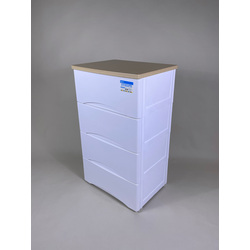 EZ KEEP Wooden Top Drawers 4-Tier 