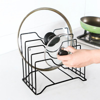 Pot Lid Holder Storage Rack - Black